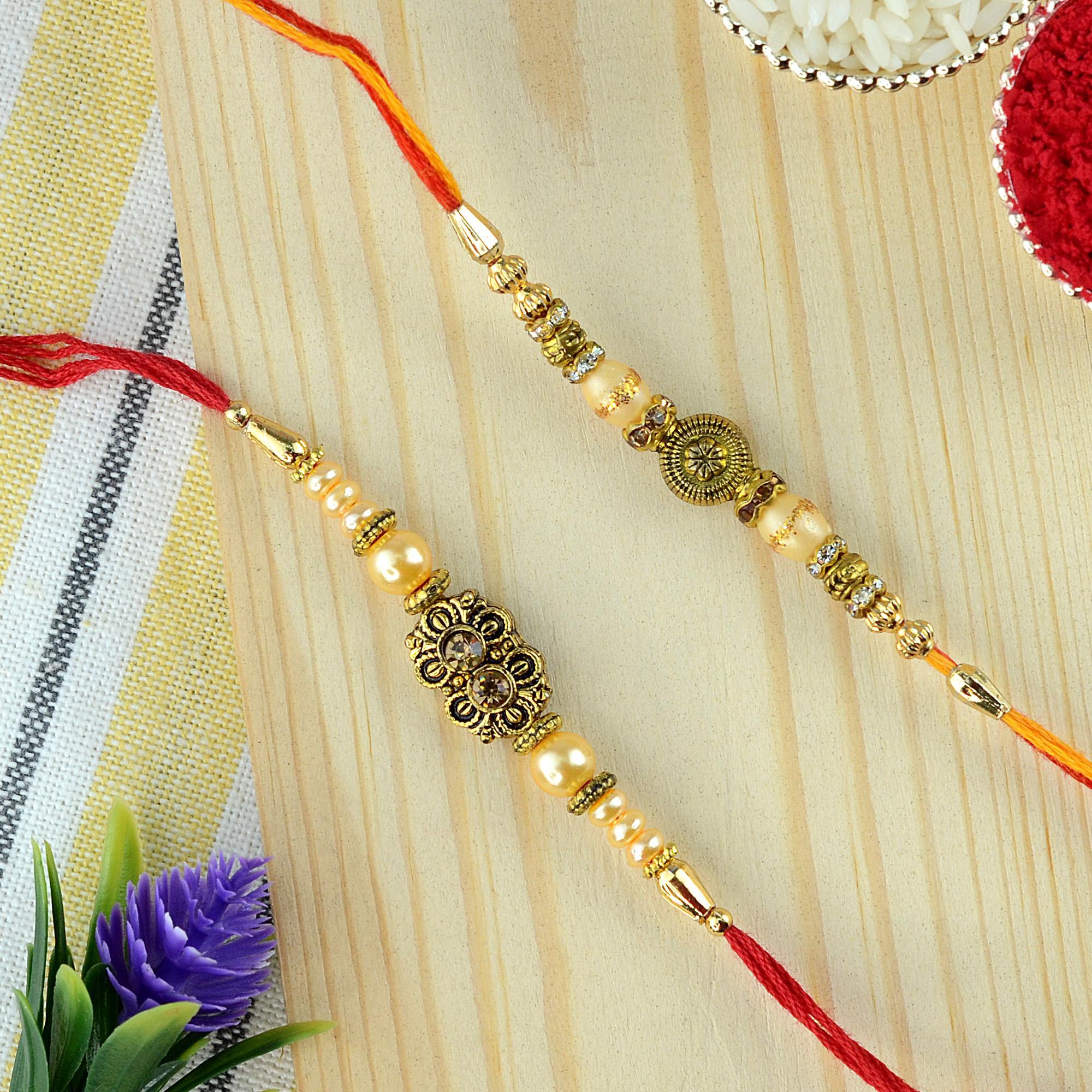 Antique Rakhi Set | Set of 2 Rakhis