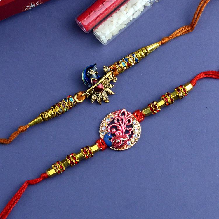 Peacock Rakhi Set 