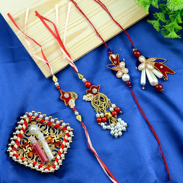 Zardosi Rakhi Lumba Set