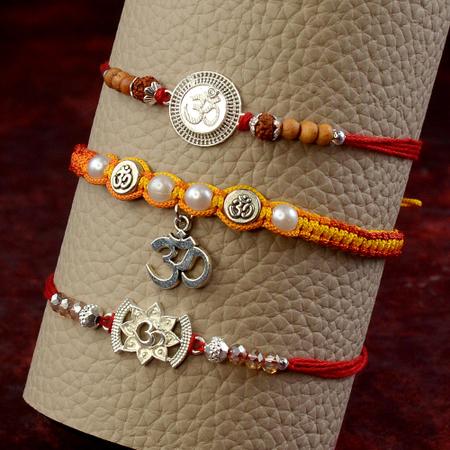 Designer Om Rakhi Set