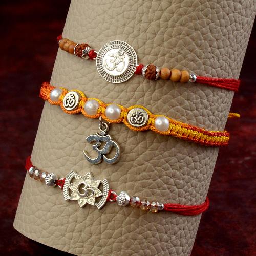 Designer Om Rakhi Set