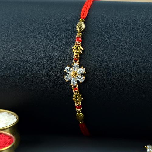 CZ Flower Rakhi