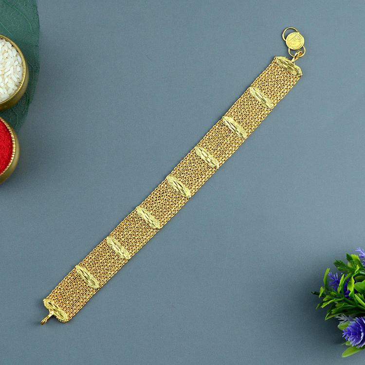 Golden Bracelet Band Rakhi TJ03