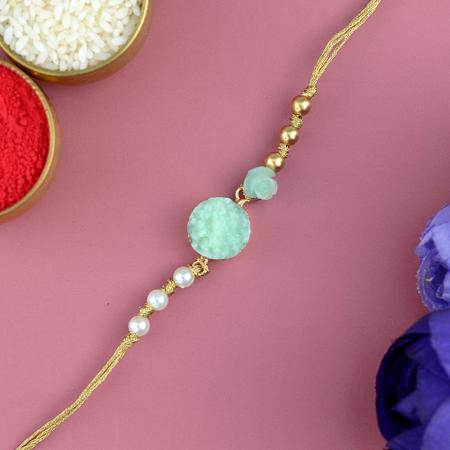 Mint Green Quartz Rakhi