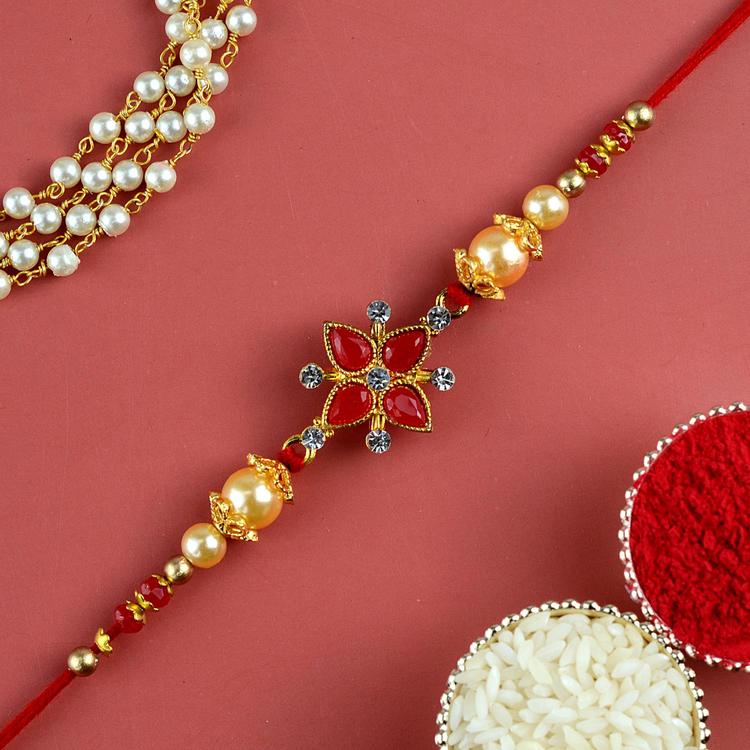 Red Flower Rakhi
