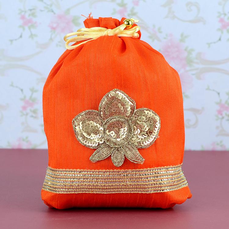Orange Potli Bag