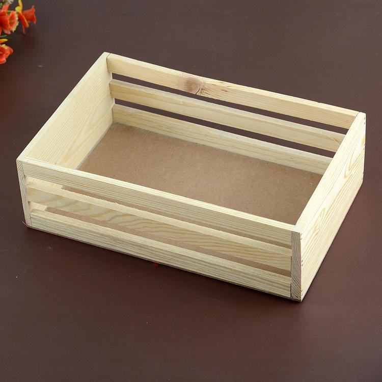 Rectangle Pine Wood Basket 