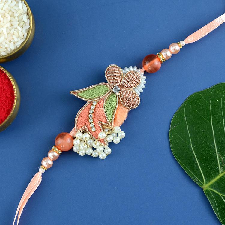 Orange Zardozi Rakhi