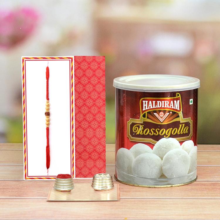 Rosogolla & Rudraksh Rakhi