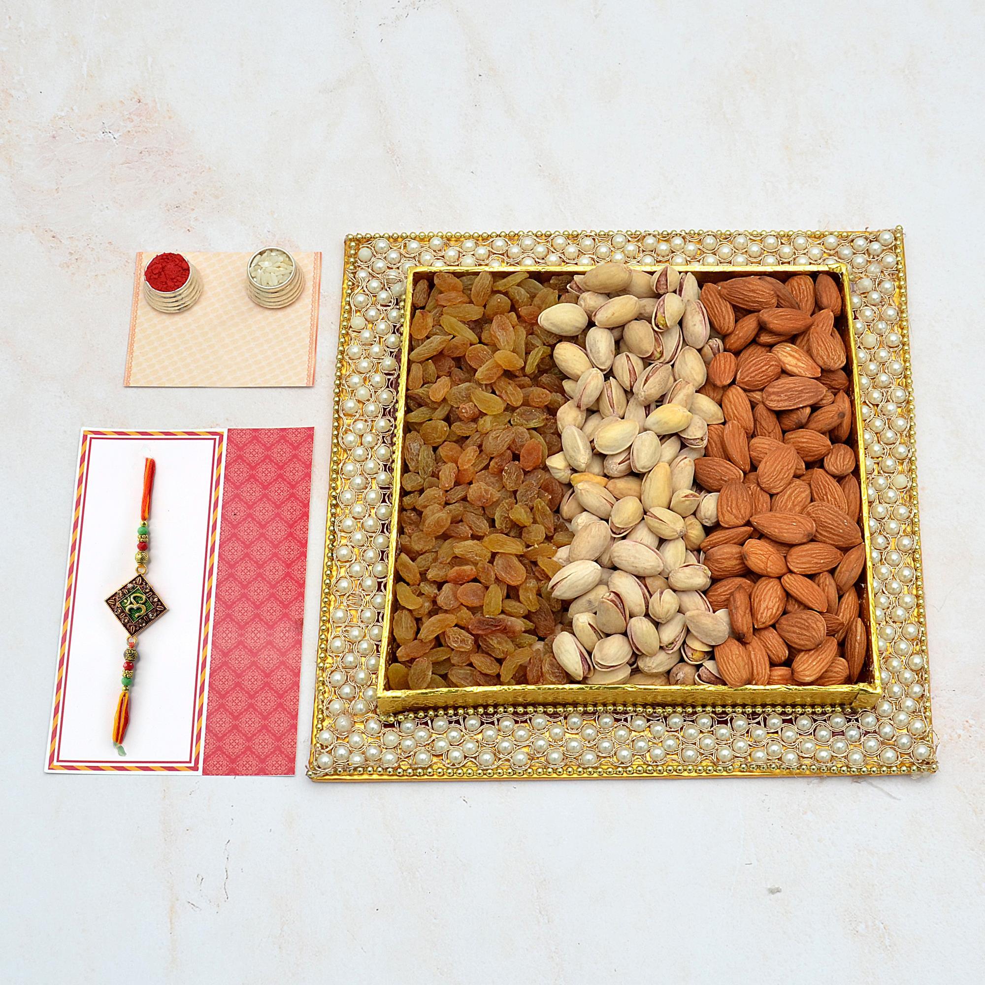Healthy Dry Fruit Hamper with Rakhi Dryfruit Hampers