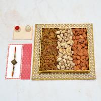 Healthy Dry Fruit Hamper with Rakhi