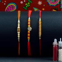 Glittering Beads Rakhi Set 1300