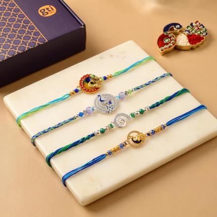 Peacock Rakhi Set