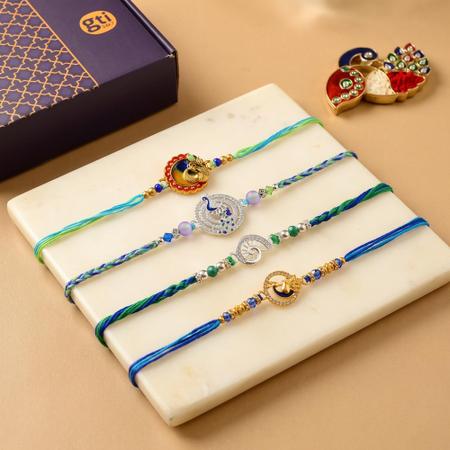 Peacock Rakhi Set