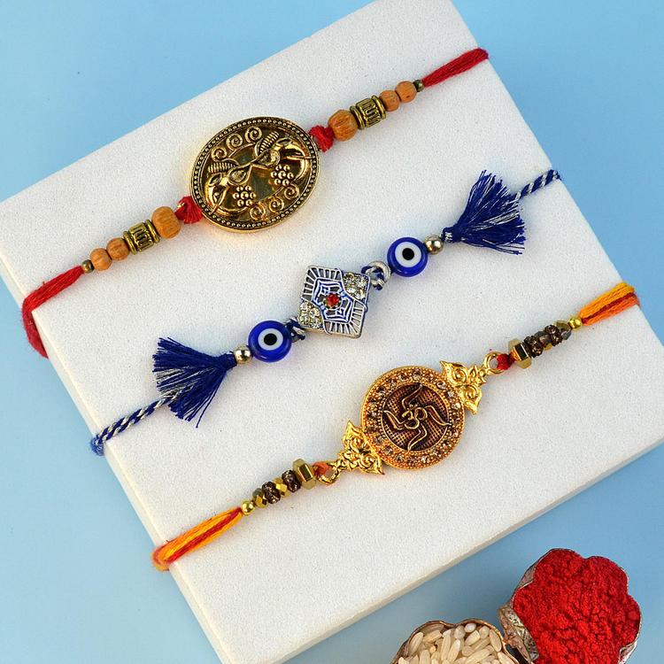 Unique Metal Rakhi Set