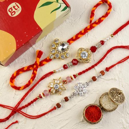 Glittering Stone Rakhi Set