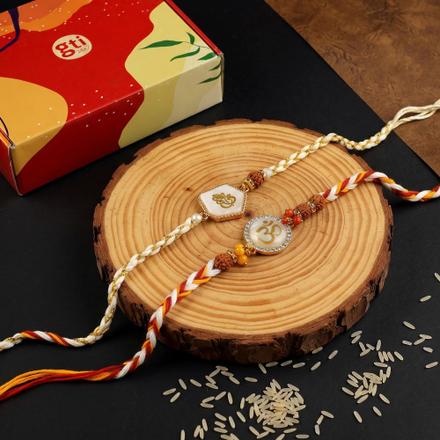 Simple Ganesh Om Rakhi Set