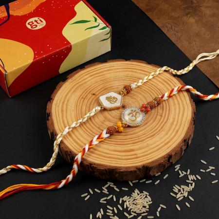 Simple Ganesh Om Rakhi Set