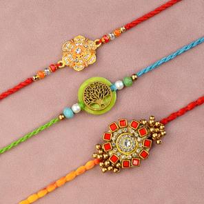 Unique Trio Rakhi Set Unique Trio Rakhi Set