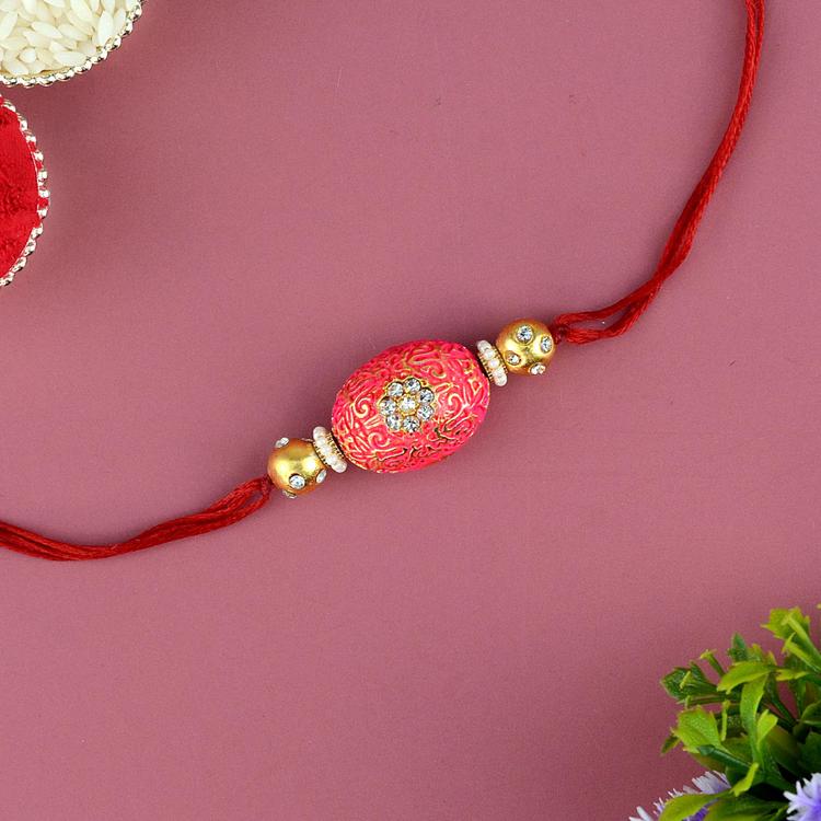 Decorated Oval Rakhi