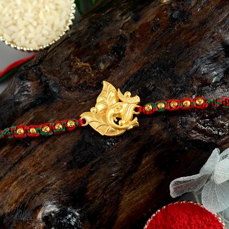 Golden Ganesh Rakhi - 01