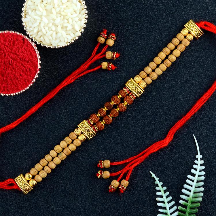 Double Rudraksh Bracelet Rakhi