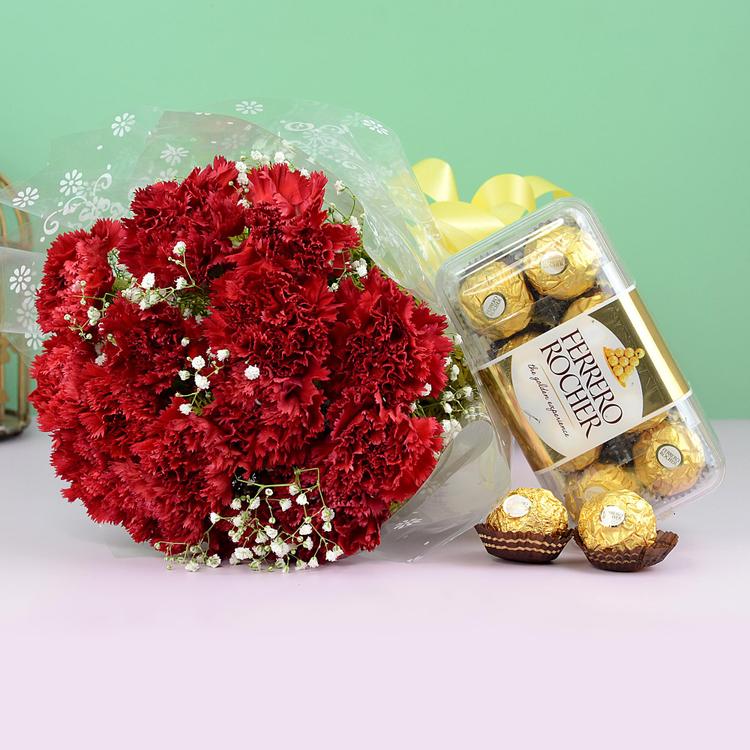 Red Carnation & Rocher Combo