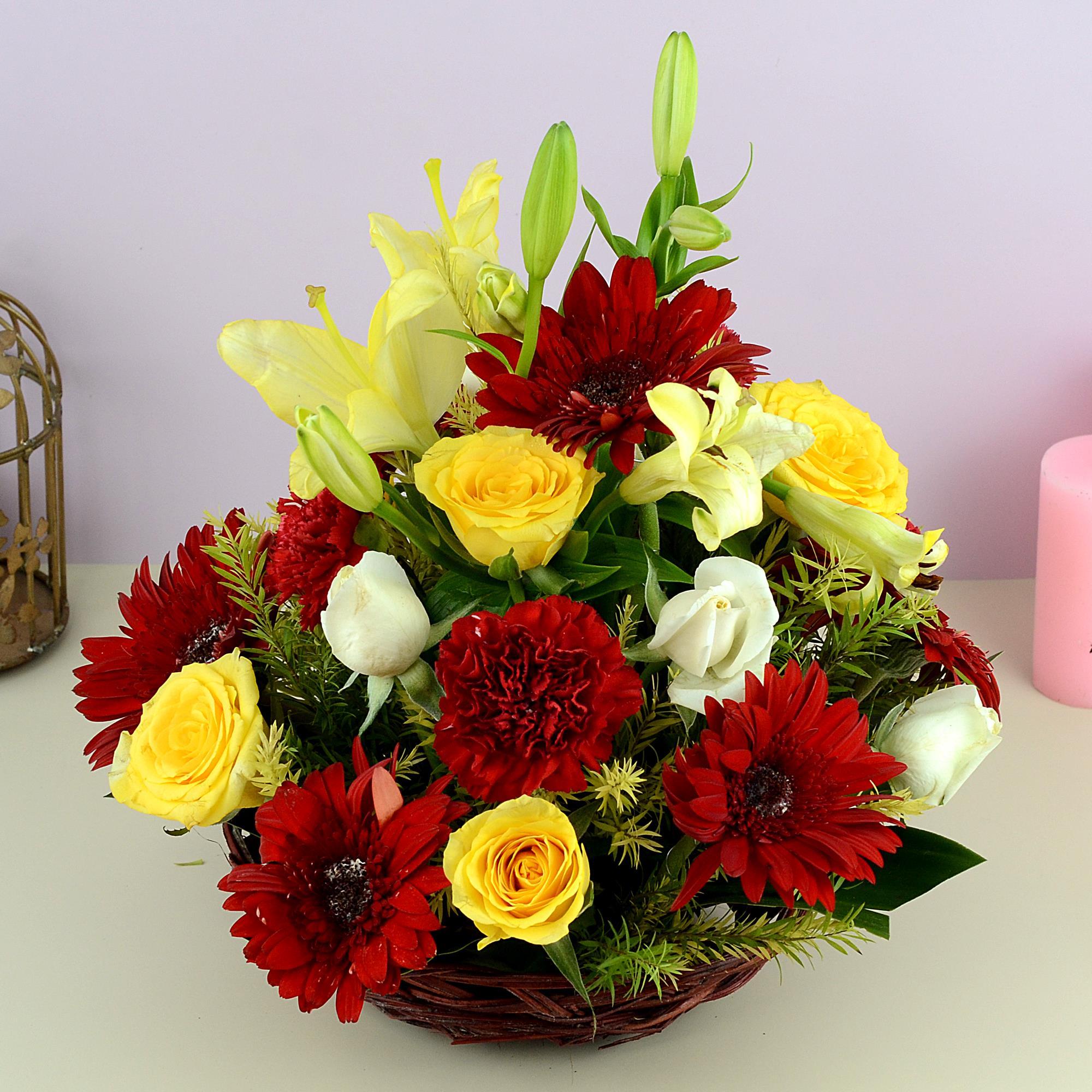 tantanDia❣️ Multicoloured Flower Basket | Assorted Flowers