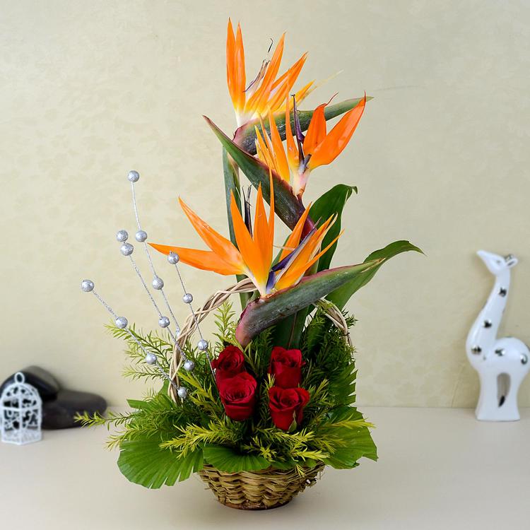 Exotic basket of flowers