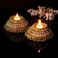 Embellished Diwali Metal Diya 