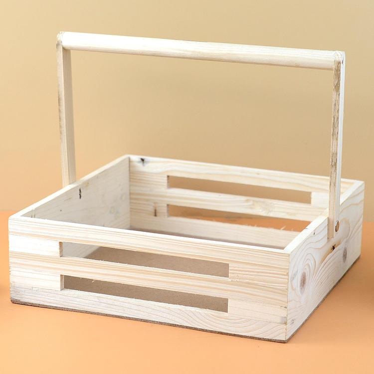Square Wooden Basket