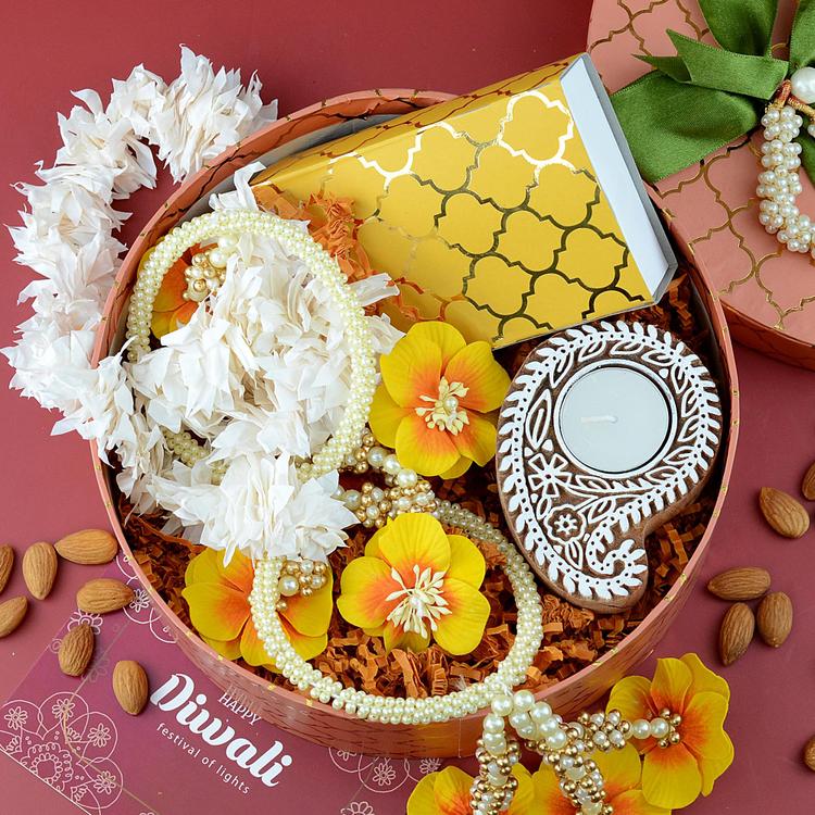 Diwali Yellow Ornate Box