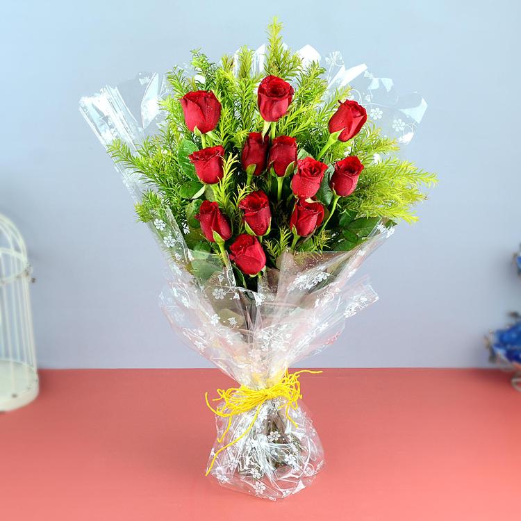 Luscious Red Rose Bouquet (Midnight)