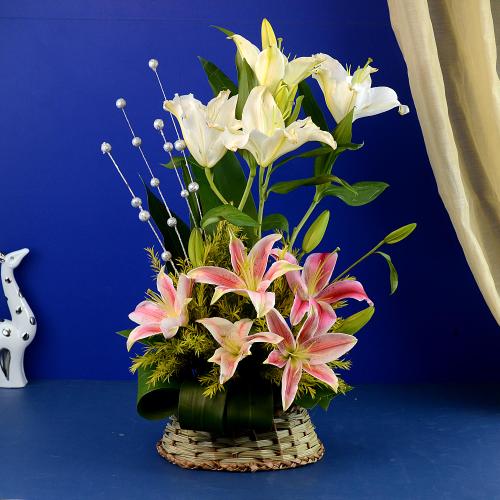 Serene Basket of Lilies