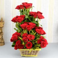 Dreamy Red Roses Basket