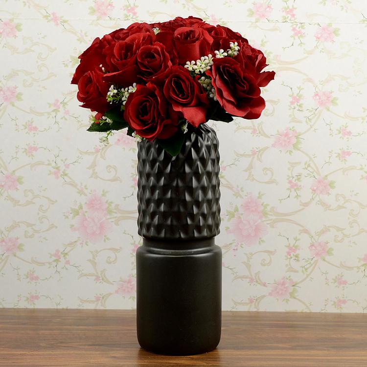 Artificial Red Roses in a Vase