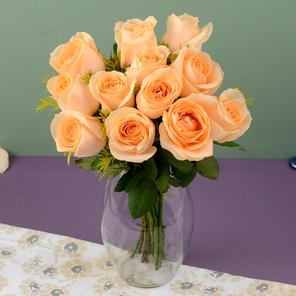 Sublime Peach Roses in a Vase Sublime Peach Roses in a Vase