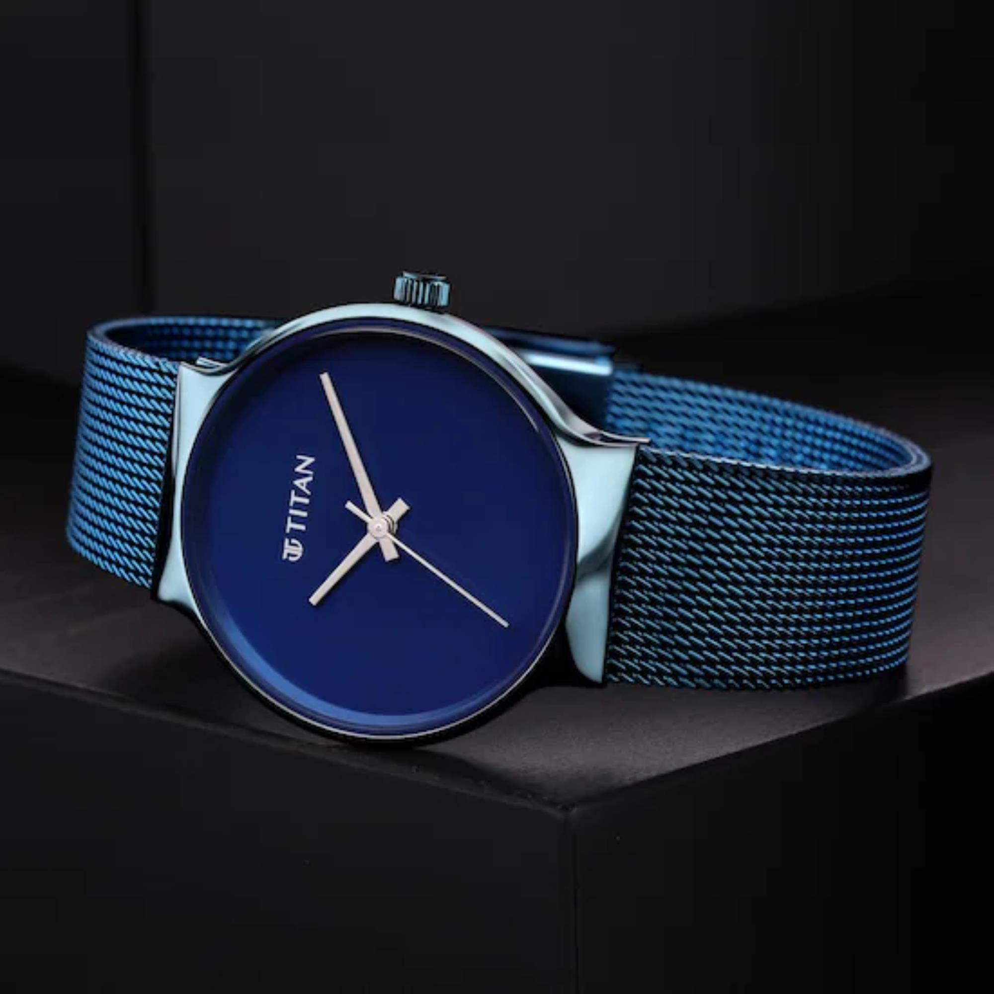 Titan watch 2025 blue colour