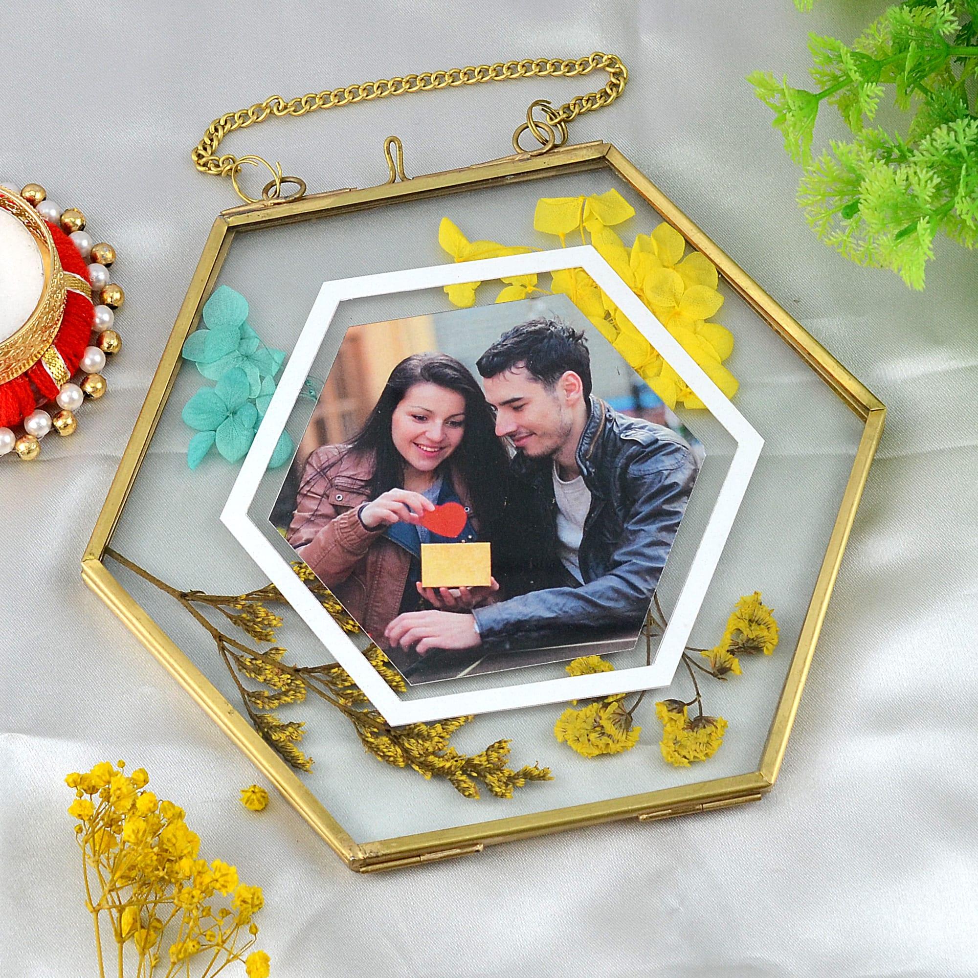 Hanging Glass Photo Frame, Personalized Photo Frames