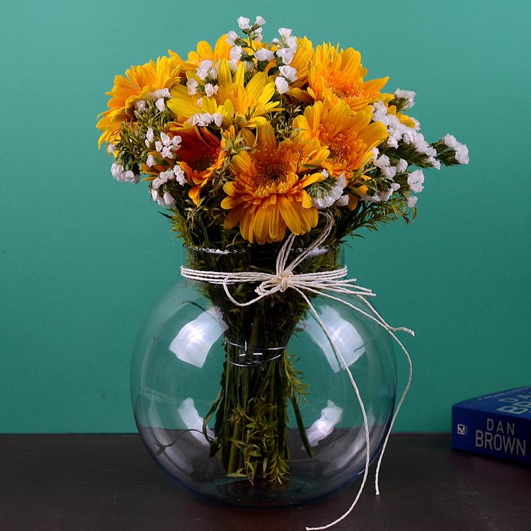 Radiant Yellow Blooms in a Vase