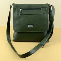 Green Faux Leather Sling Bag