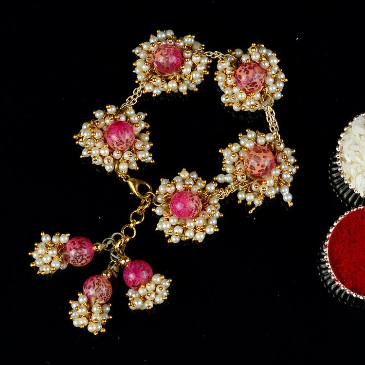 Pearl Bracelet Lumba Rakhi