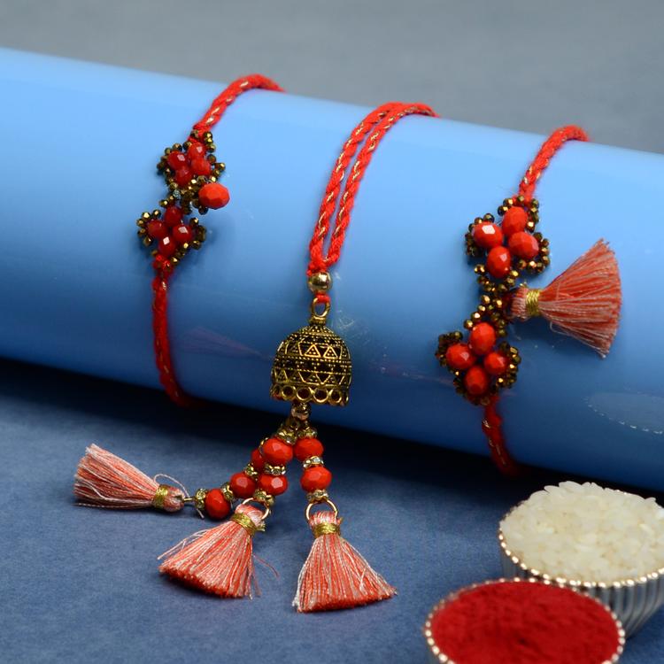 Red Family Rakhi Set