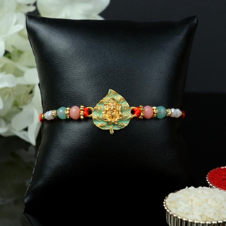 Ganesh on Leaf Rakhi