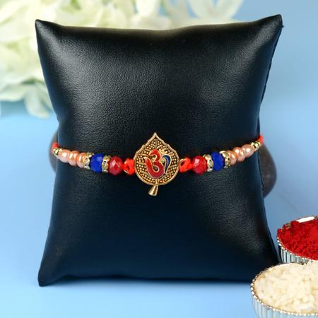 Om in Leaf Rakhi