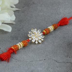 Large Floral CZ Rakhi Large Floral CZ Rakhi