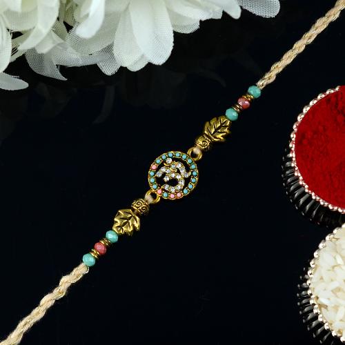 Crystal Om Pastel Rakhi