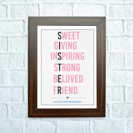 Unique Frame for Sister