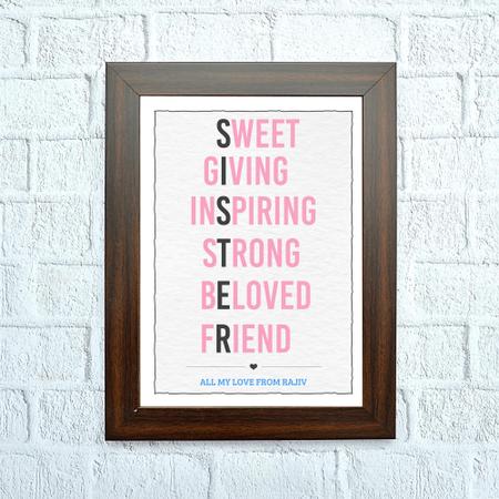 Unique Frame for Sister