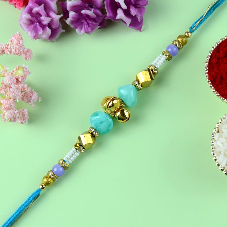 Turquoise Jingle Rakhi